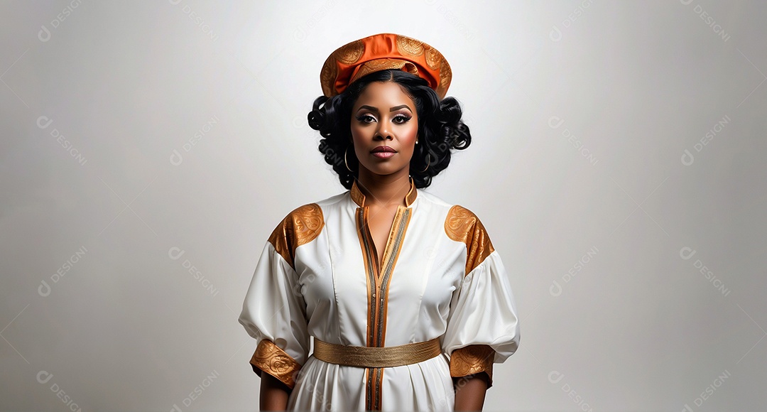 Mulher negra roupas elegantes isoladas diversas etnias