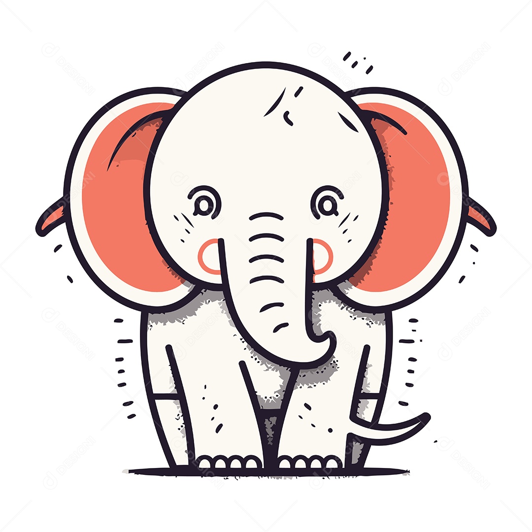 Elefante de Desenho Animado Ilustração Vetor EPS