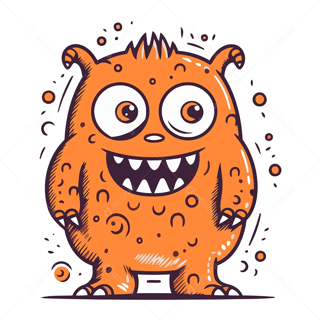 Monstro de Desenho Animado Ilustração Vetor EPS