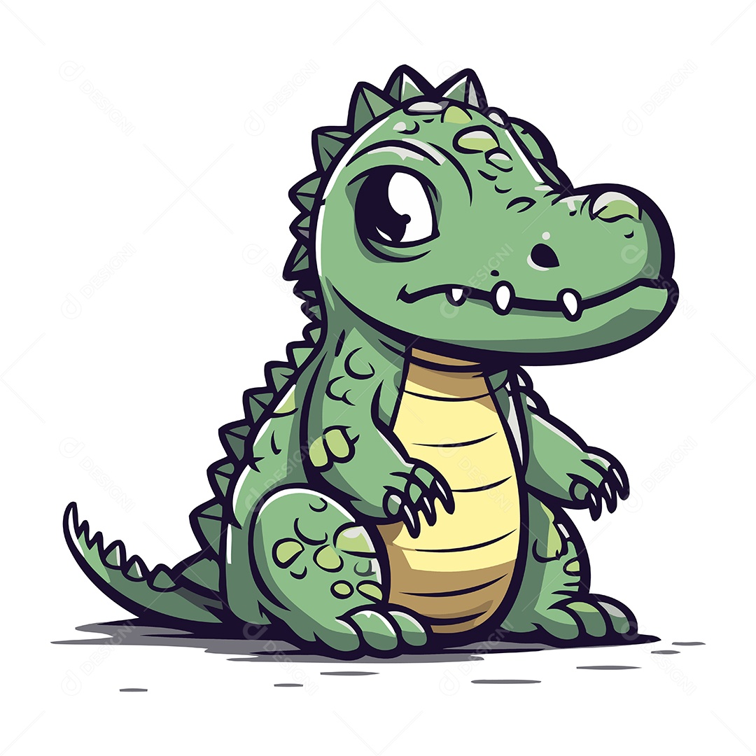 Crocodilo de Desenho Animado Ilustração Vetor EPS