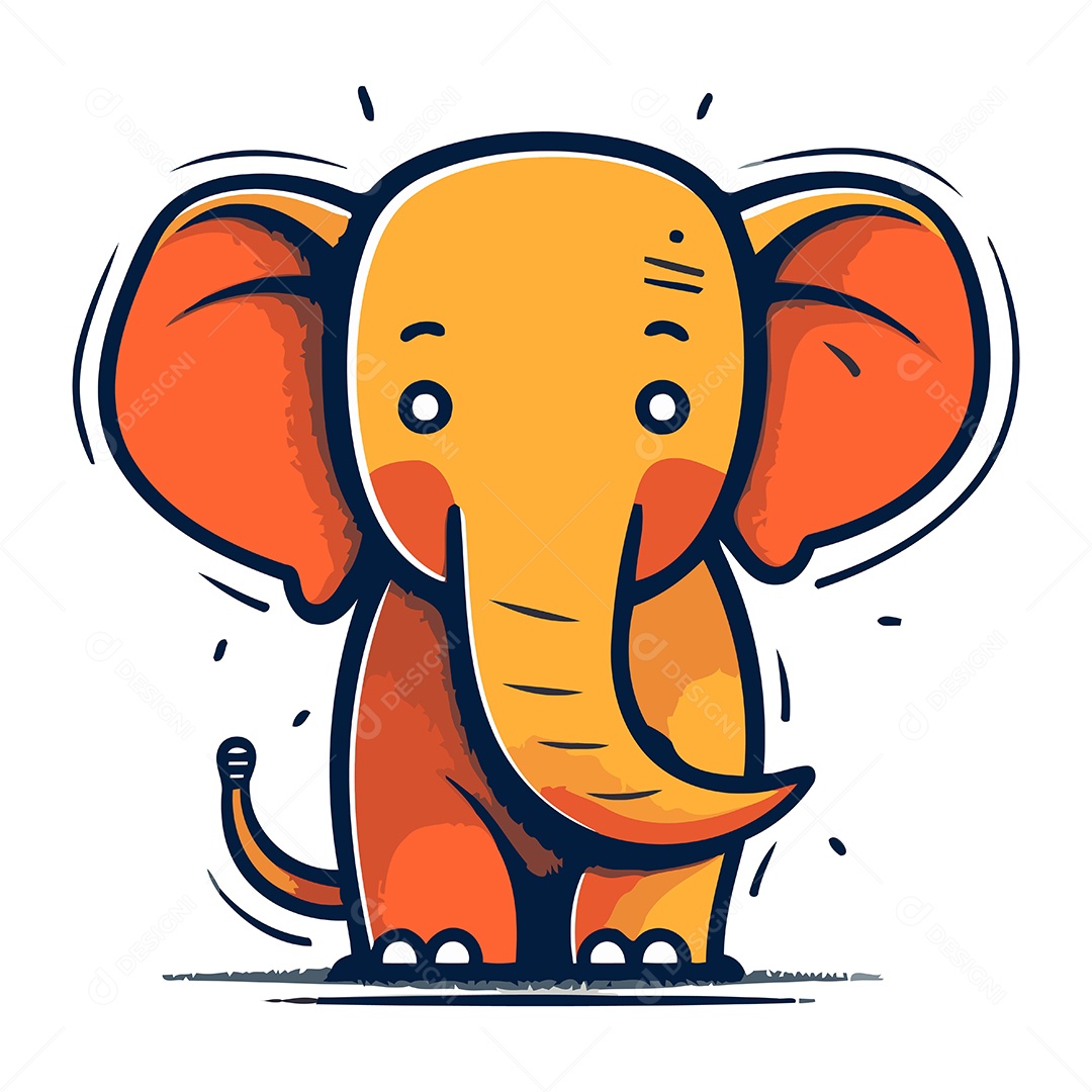 Elefante de Desenho Animado Ilustração Vetor EPS