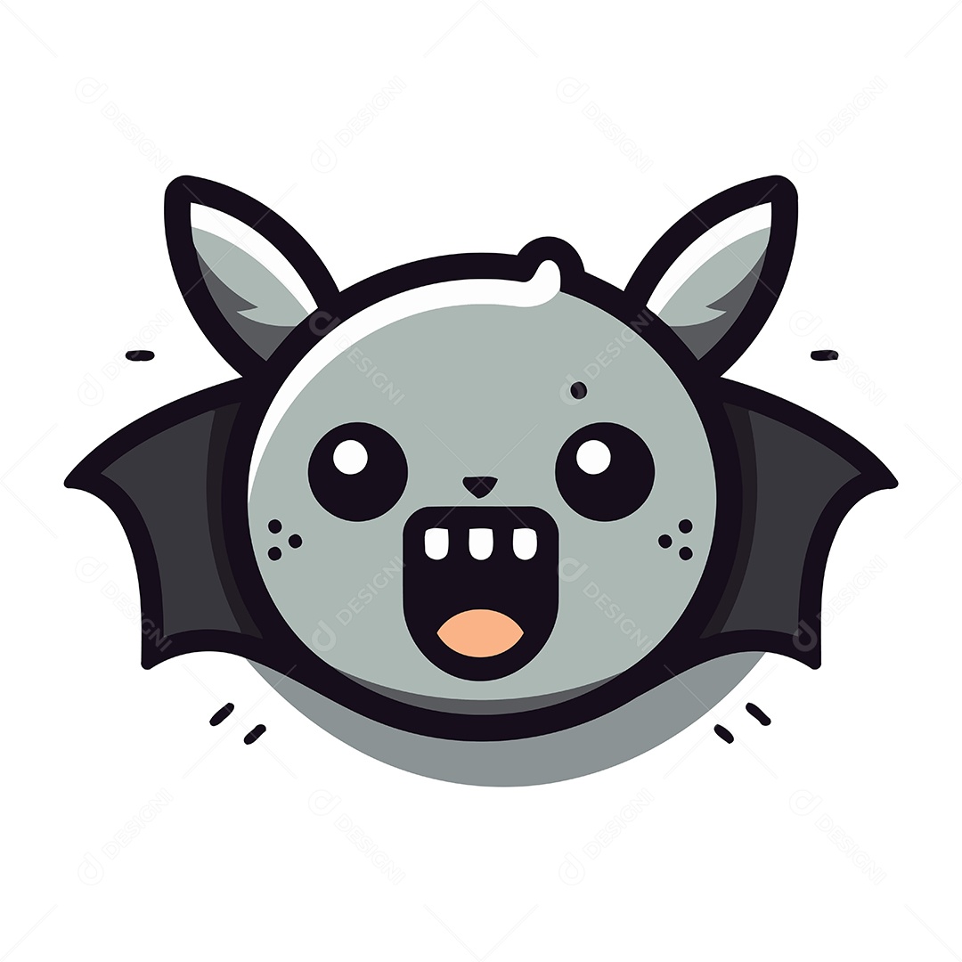 Morcego de Desenho Animado Fofo Ilustração Vetor EPS