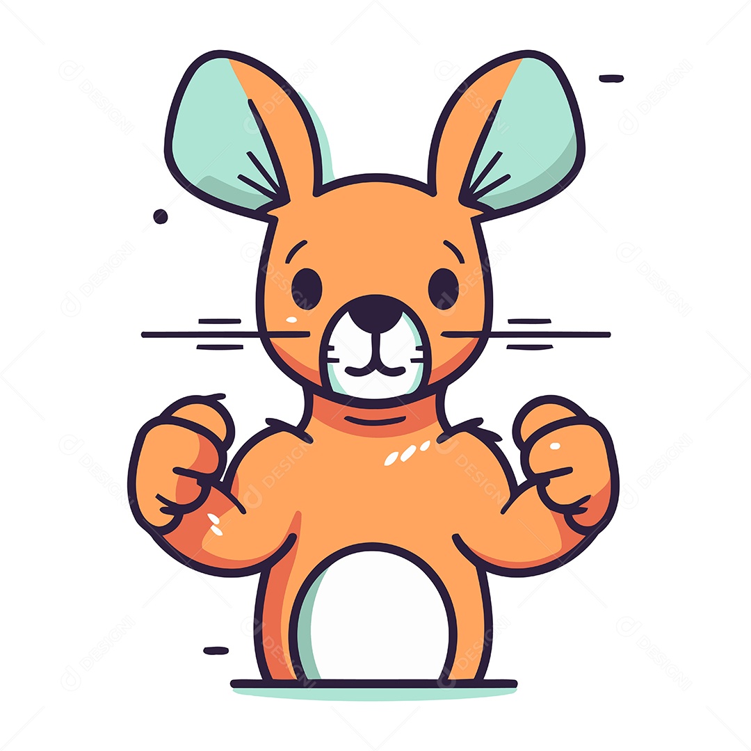 Canguru de Desenho Animado Ilustração Vetor EPS