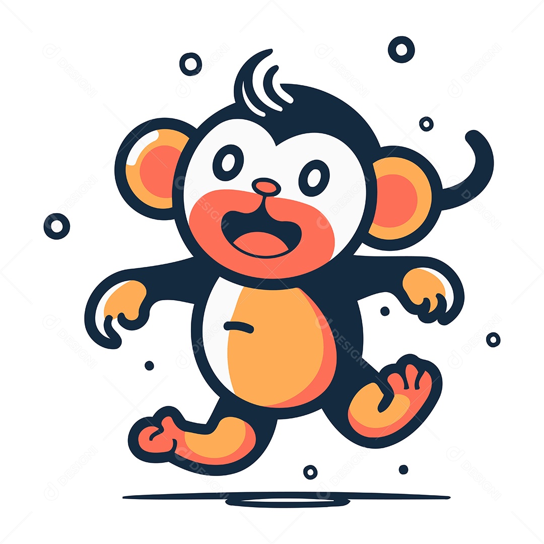 Macaco de Desenho Animado Ilustração Vetor EPS