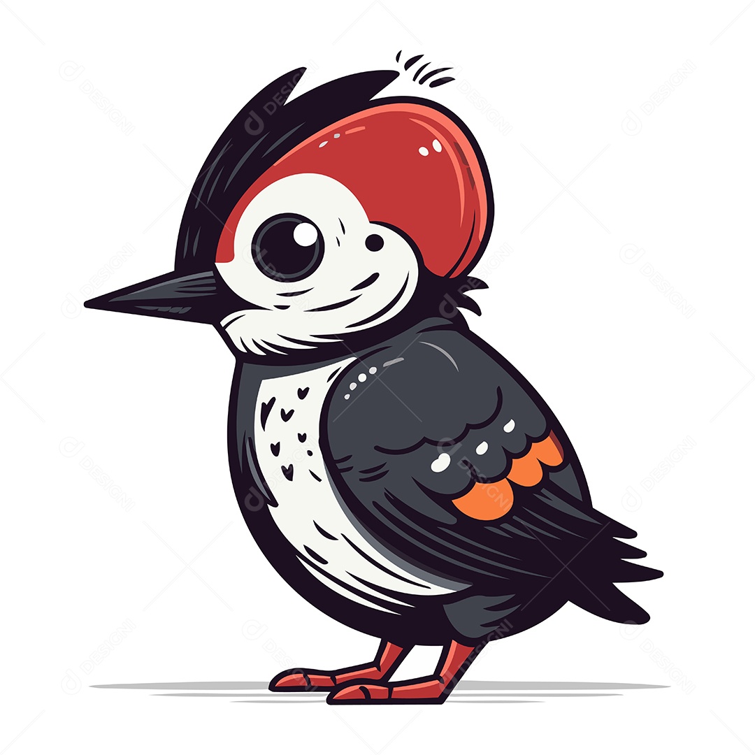 Pica Pau de Desenho Animado Ilustração Vetor EPS