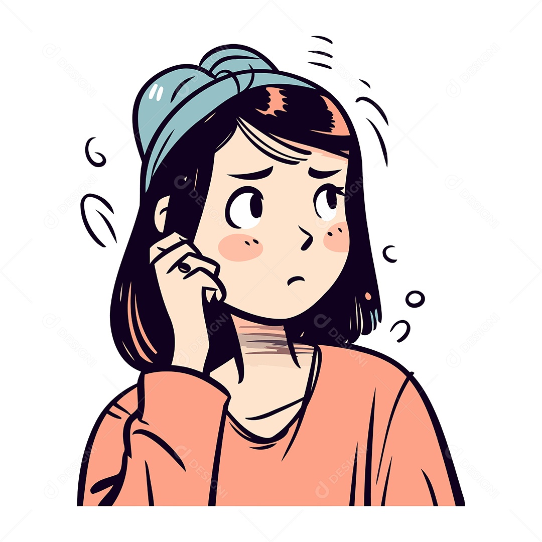 Garota de Desenho Animado Ilustração Vetor EPS