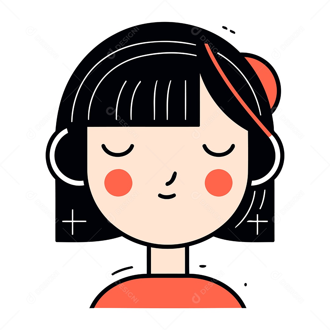 Menina Fofa de Desenho Animado Ilustração Vetor EPS