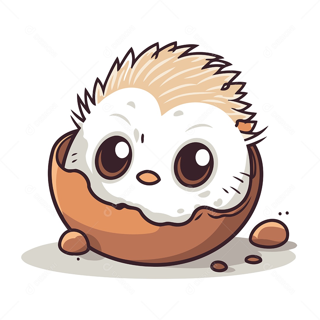 Ouriço Fofo de Desenho Animado Ilustração Vetor EPS