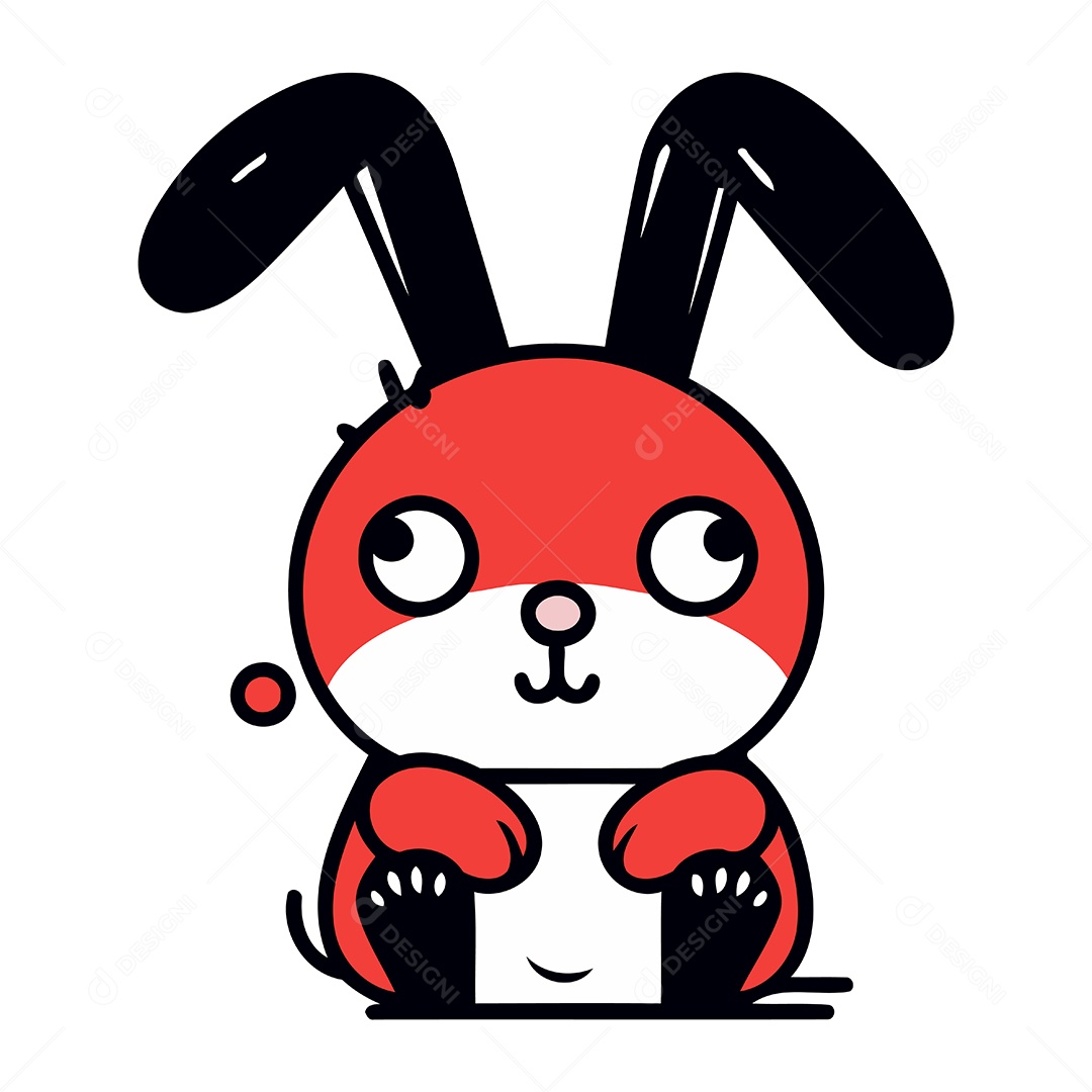 Coelhinho de Desenho Animado Ilustração Vetor EPS