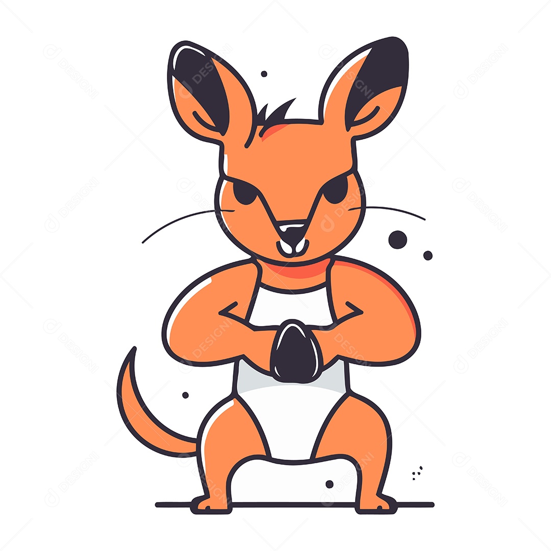 Canguru de Desenho Animado Ilustração Vetor EPS