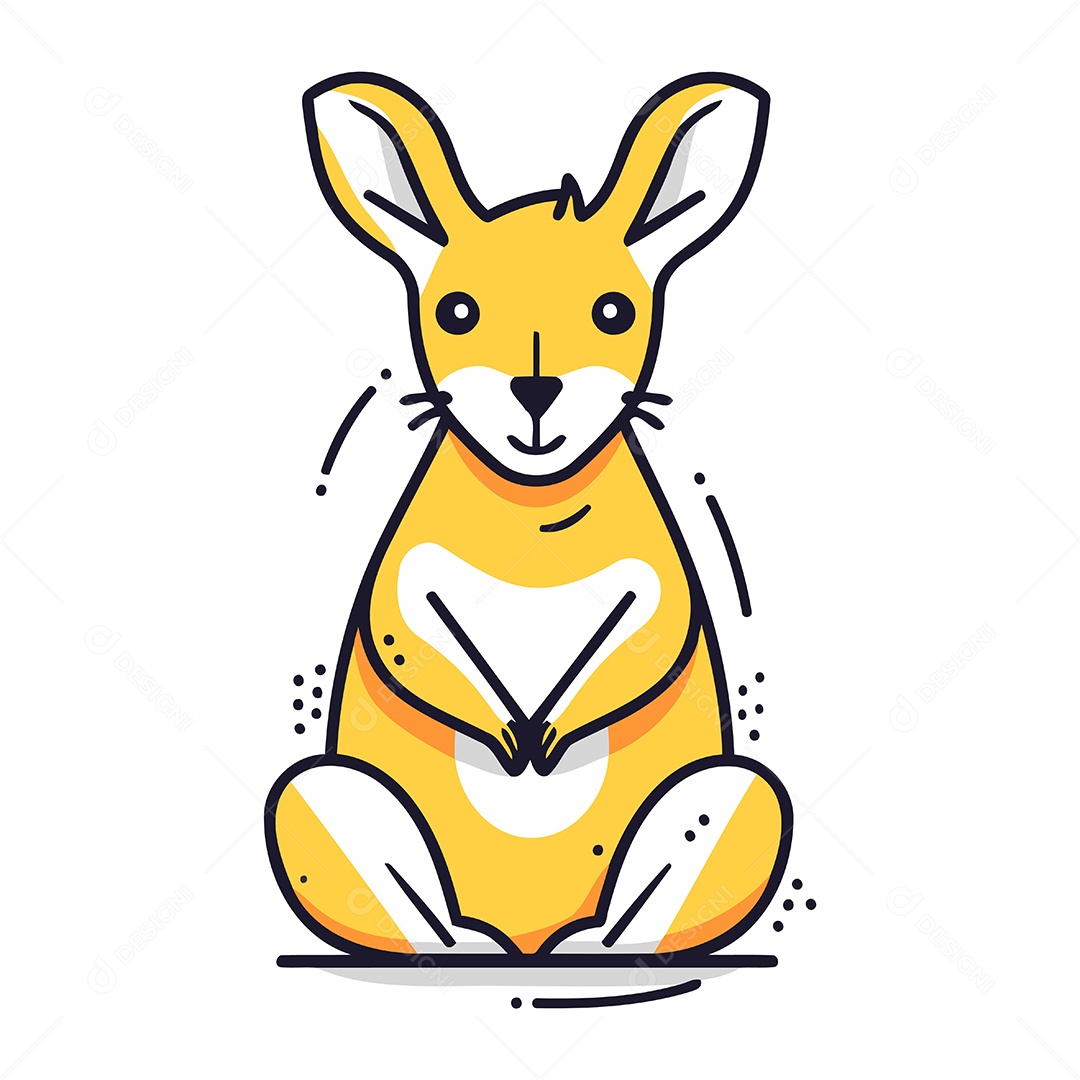 Canguru de Desenho Animado Ilustração Vetor EPS
