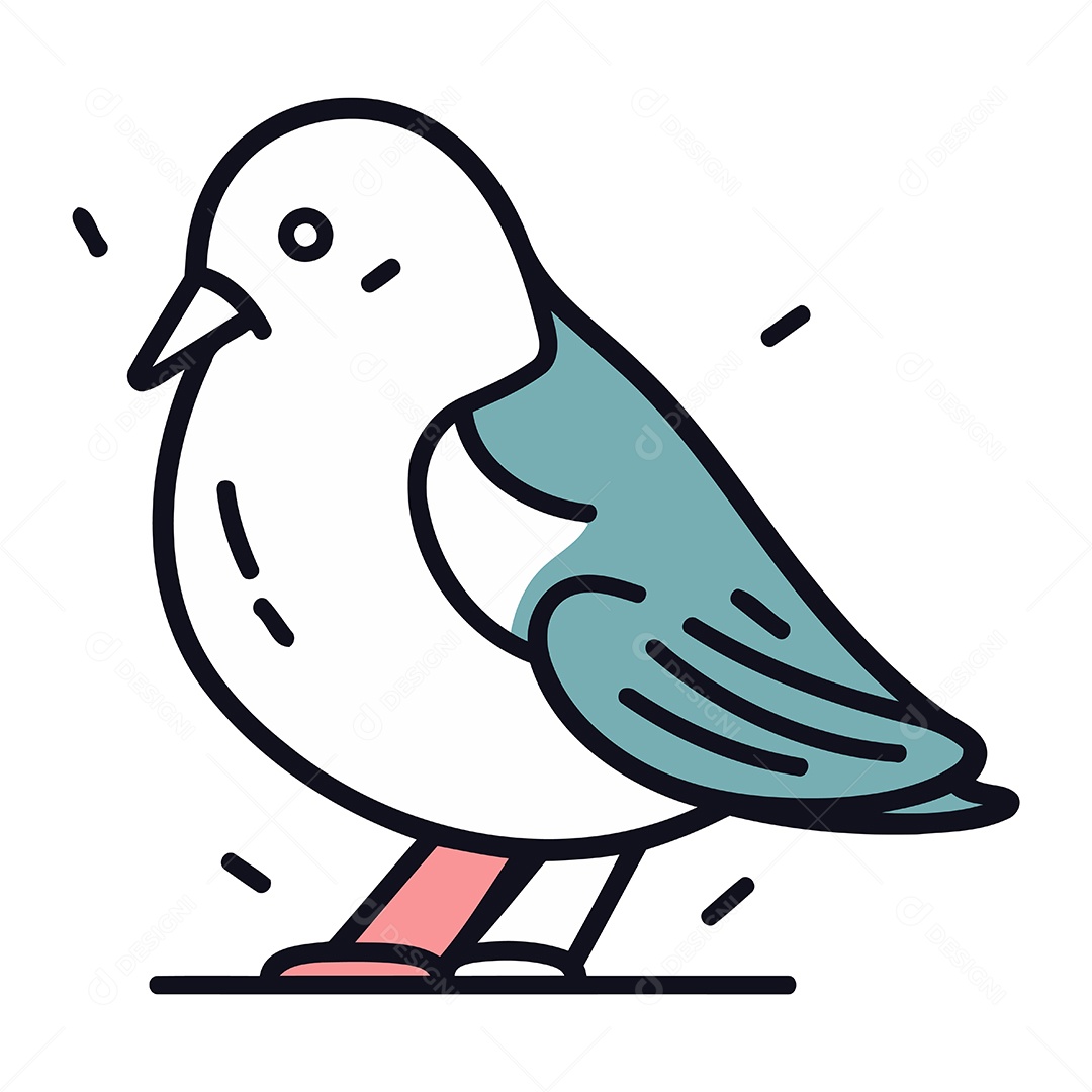 Pombo de Desenho Animado Ilustração Vetor EPS