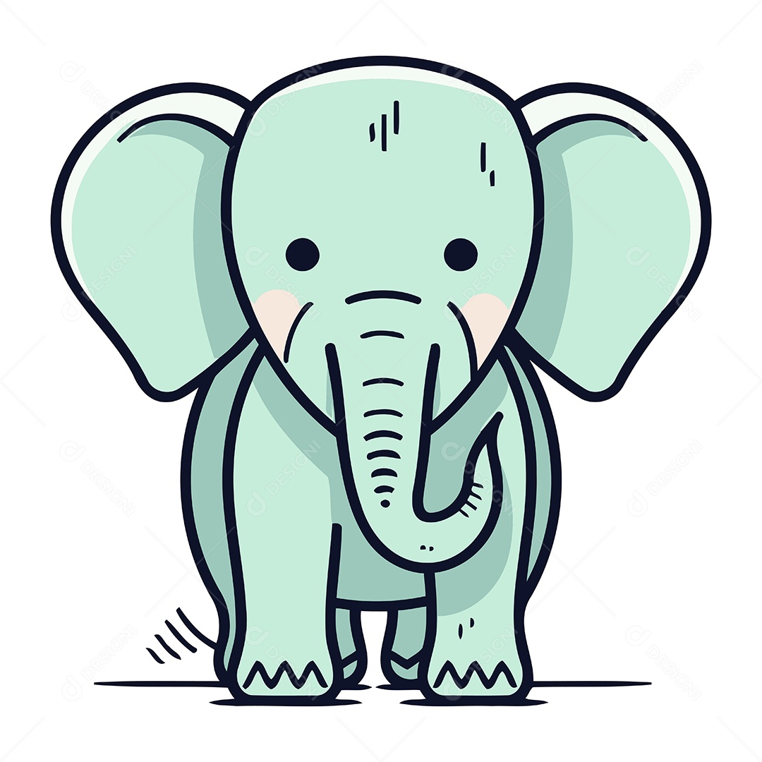 Elefante de Desenho Animado Ilustração Vetor EPS