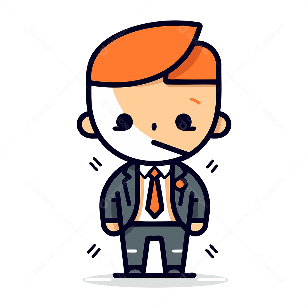 Homem de Negócios Desenho Animado Ilustração Vetor EPS