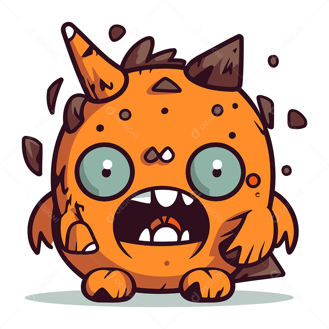 Monstro de Desenho Animado Ilustração Vetor EPS
