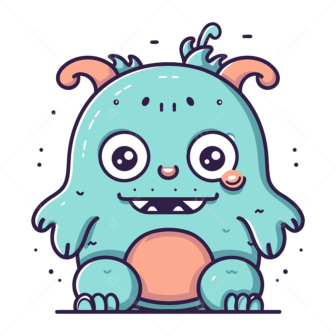 Monstro de Desenho Animado Ilustração Vetor EPS