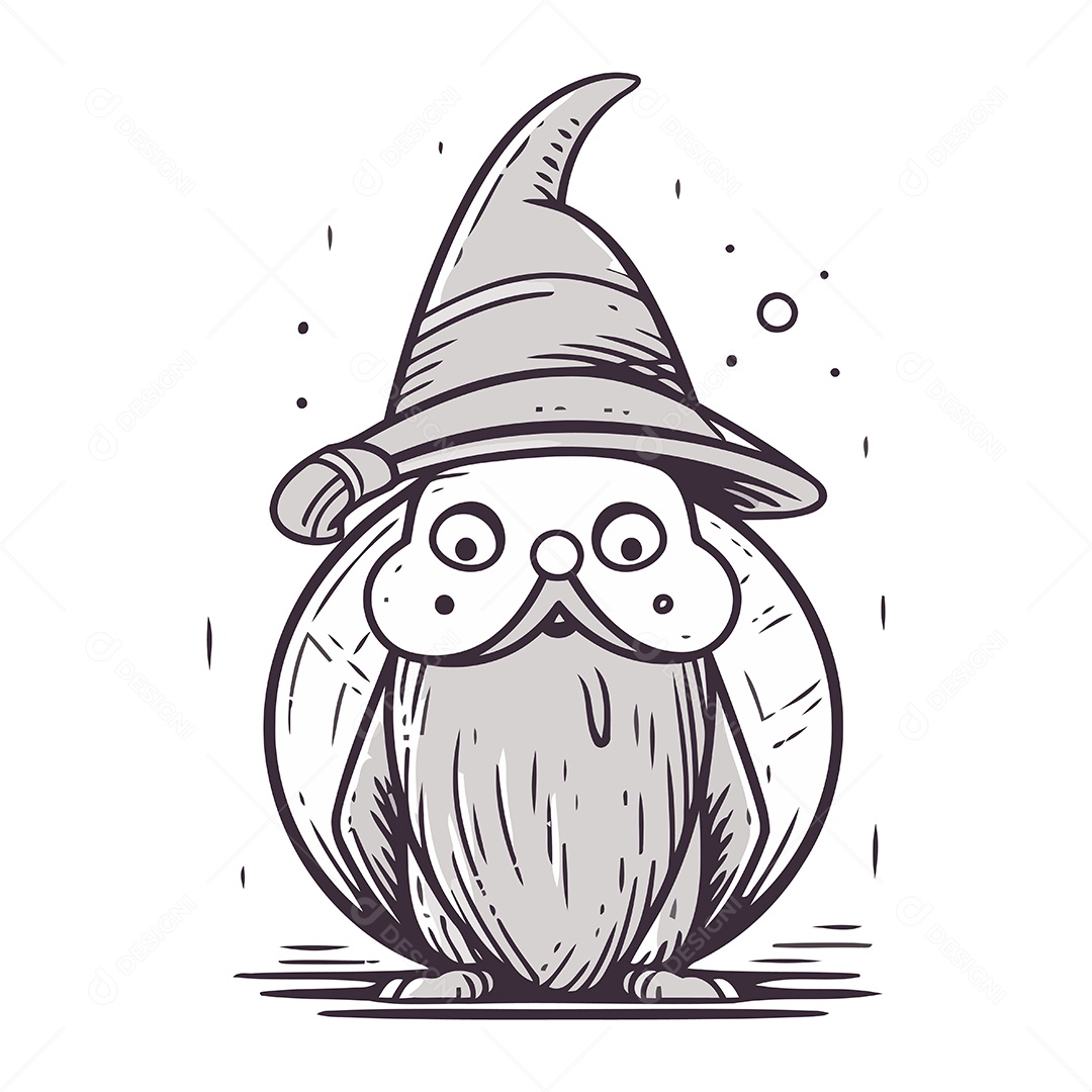 Gnomo de Desenho Animado Ilustração Vetor EPS