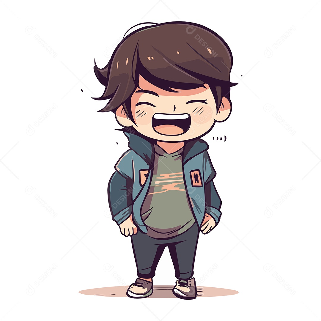 Menino Bonitinho de Desenho Animado Ilustração Vetor EPS