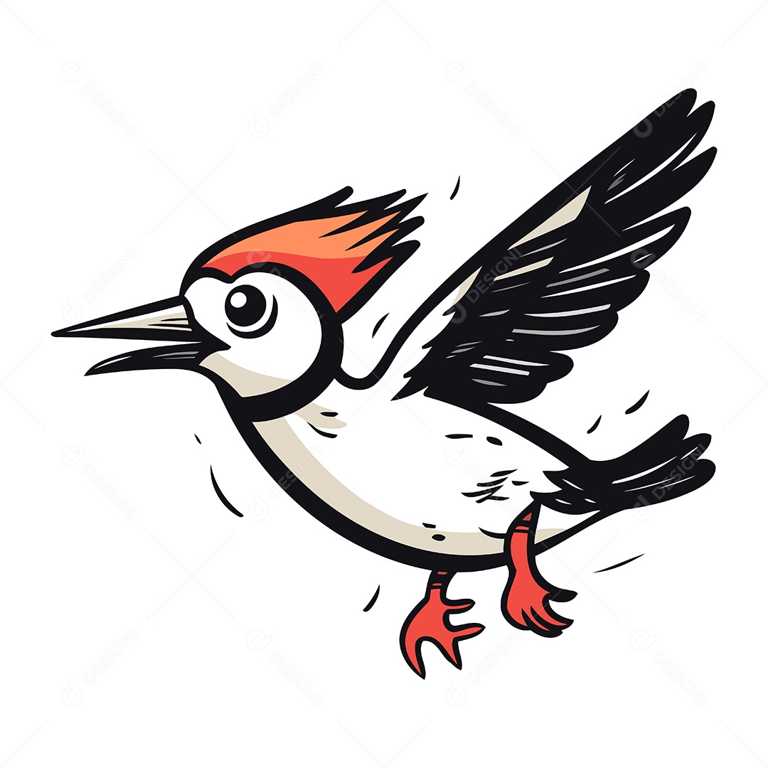 Pica Pau de Desenho Animado Ilustração Vetor EPS