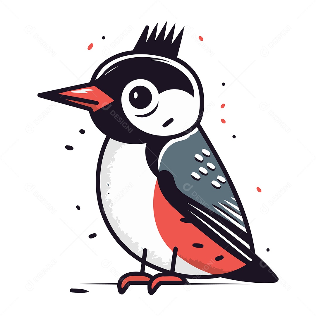 Pica Pau de Desenho Animado Ilustração Vetor EPS