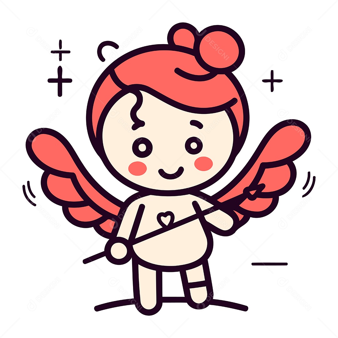 Cupido de Desenho Animado Ilustração Vetor EPS