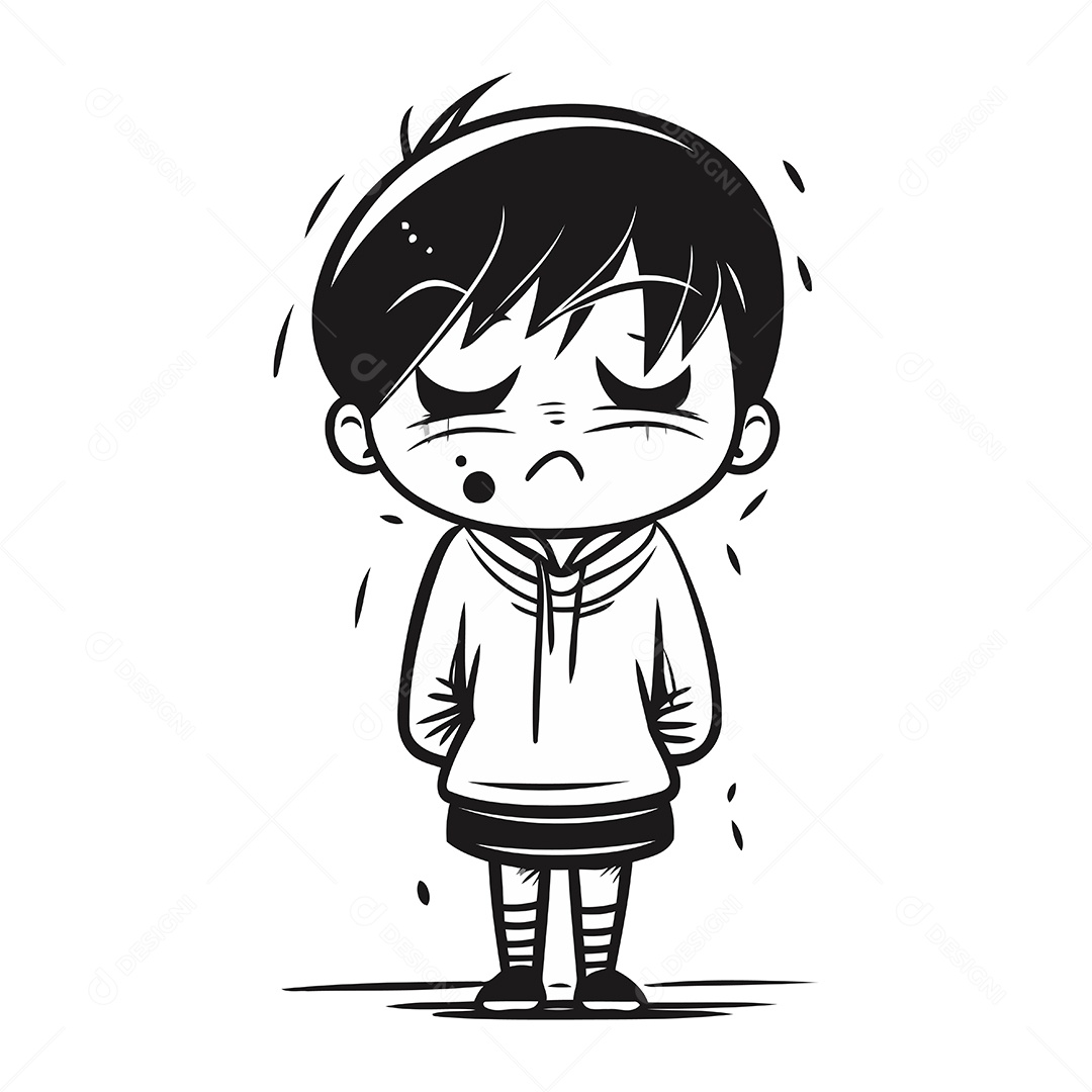 Garotinho de Desenho Animado Ilustração Vetor EPS