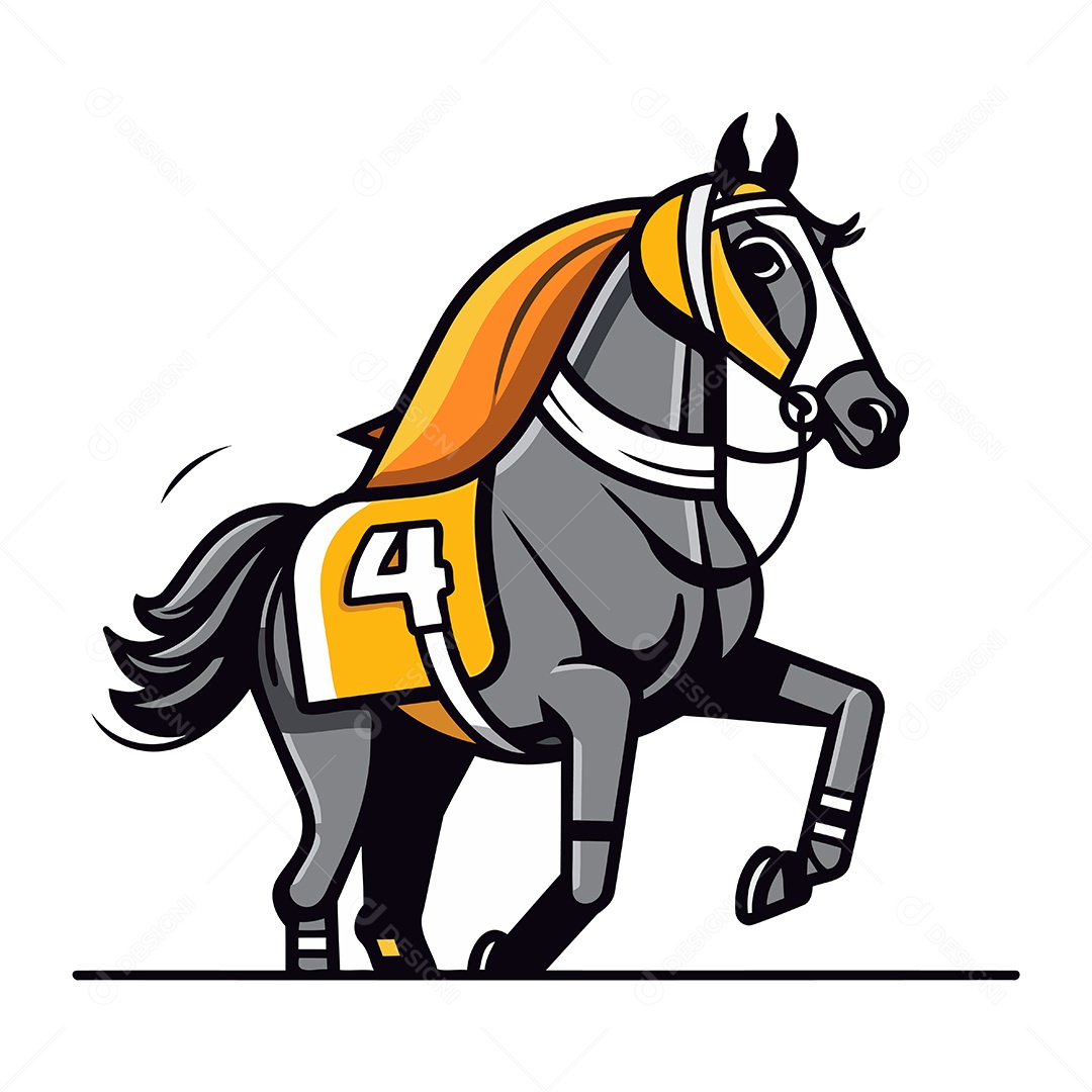 Logotipo de Corrida de Cavalo Ilustração Vetor EPS