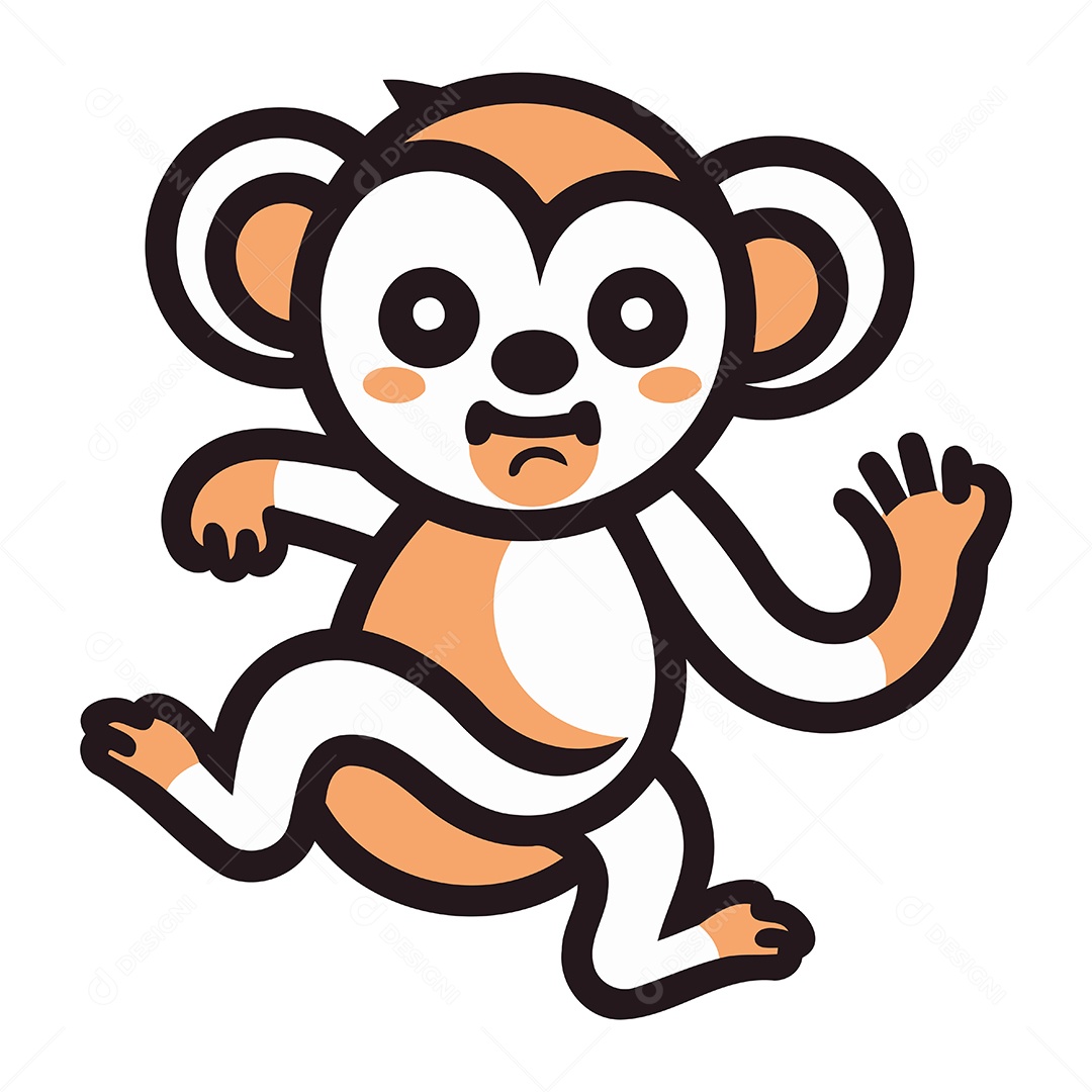 Macaco de Desenho Animado Ilustração Vetor EPS