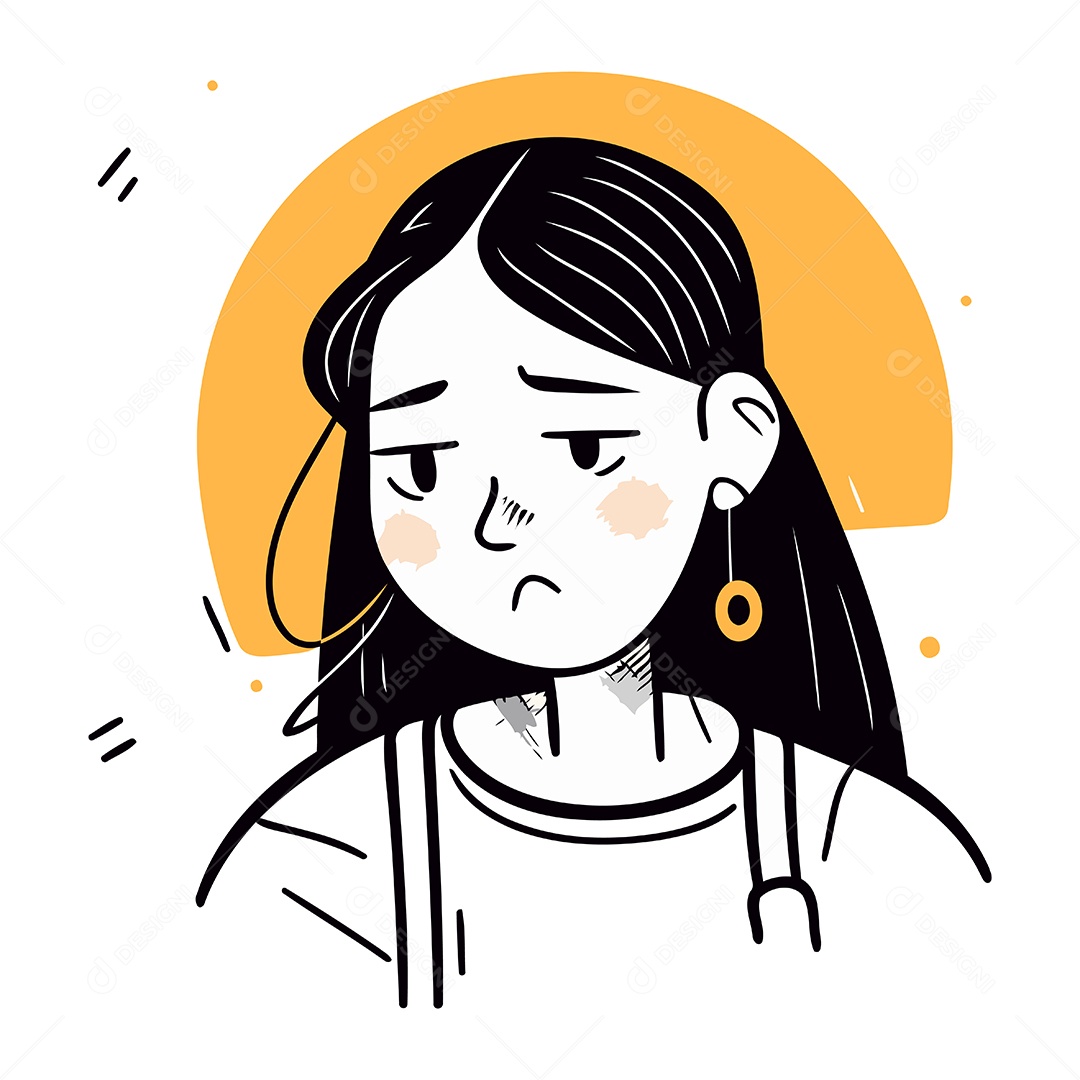 Mulher de Desenho Animado Ilustração Vetor EPS