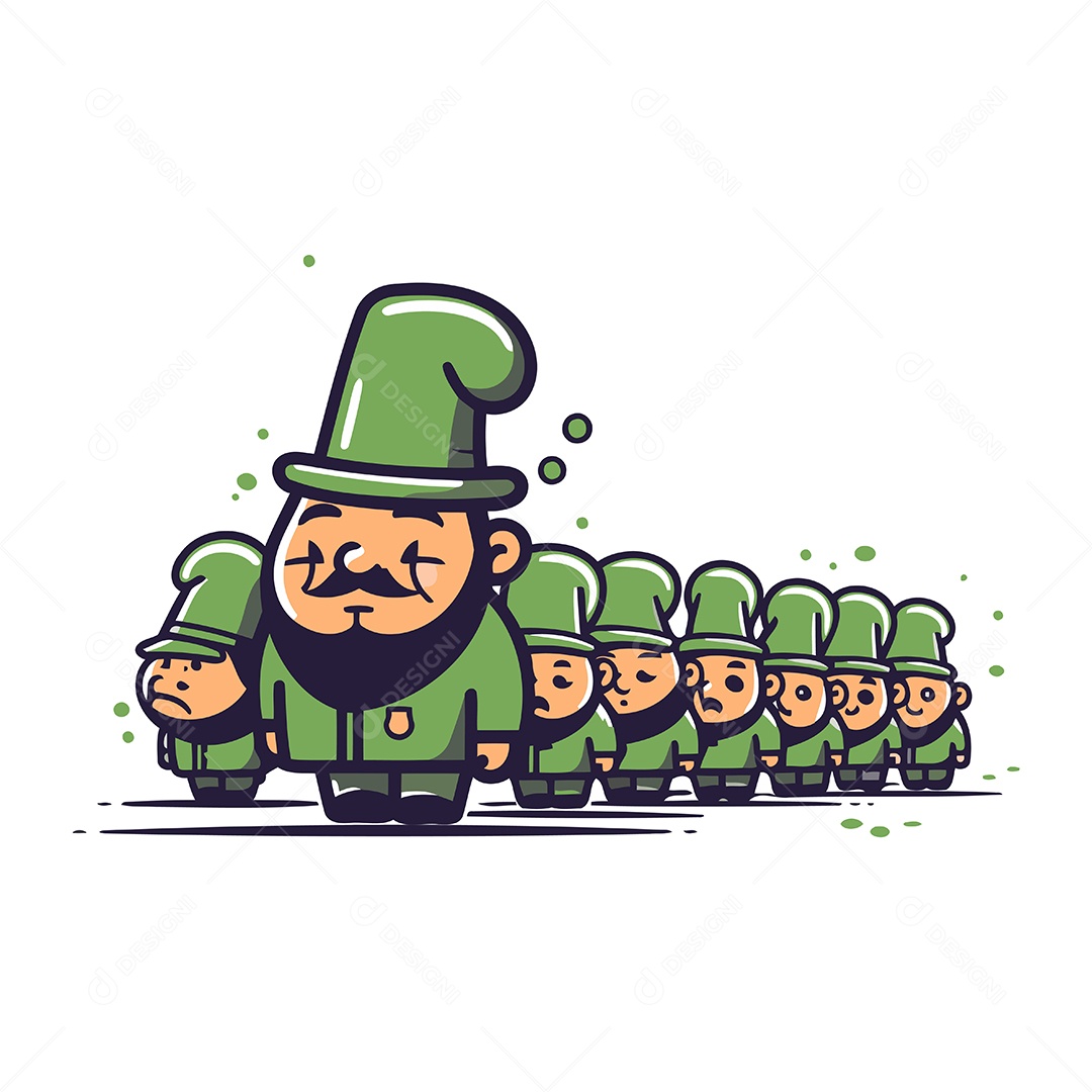 Gnomos de Desenho Animado Ilustração Vetor EPS