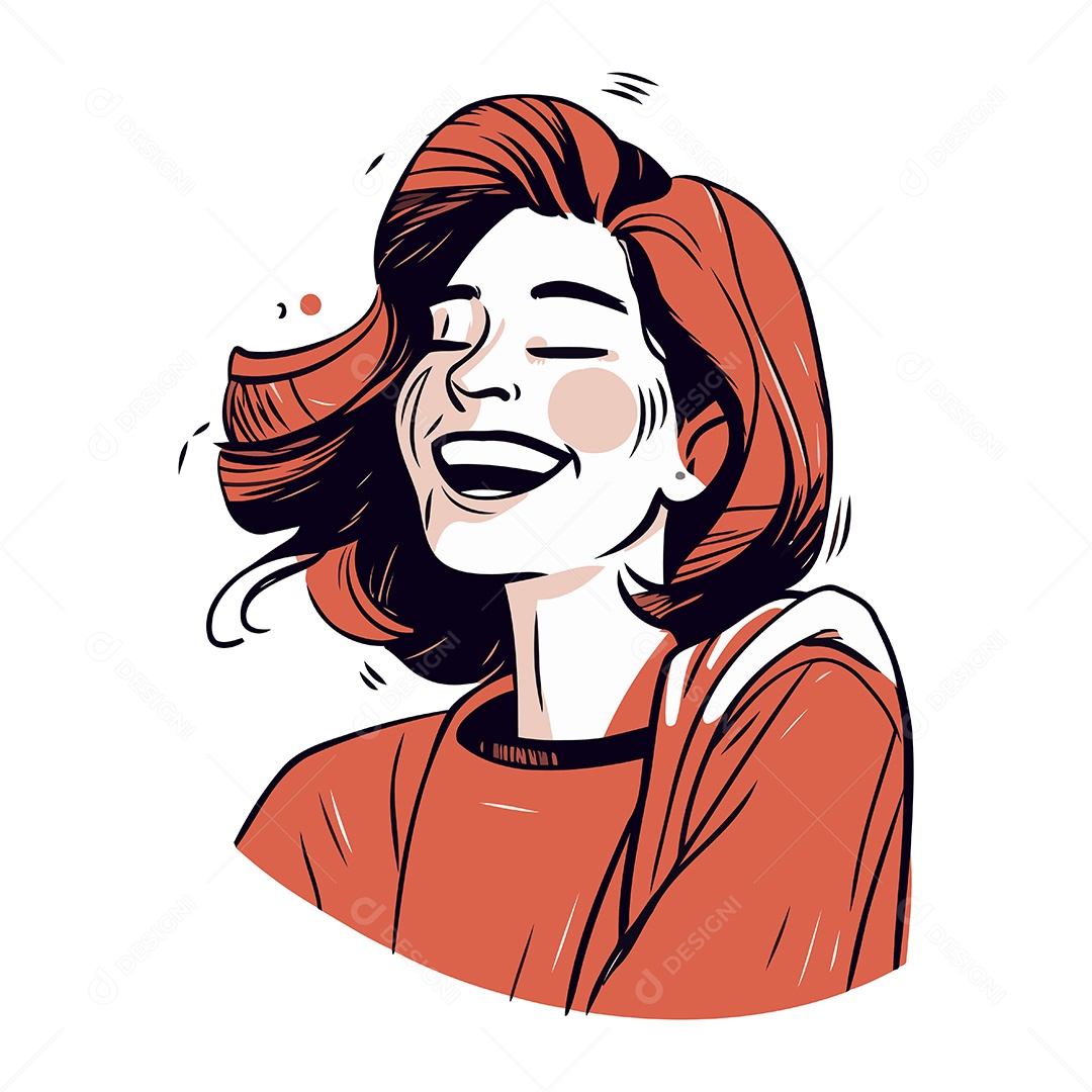 Mulher de Desenho Animado Ilustração Vetor EPS