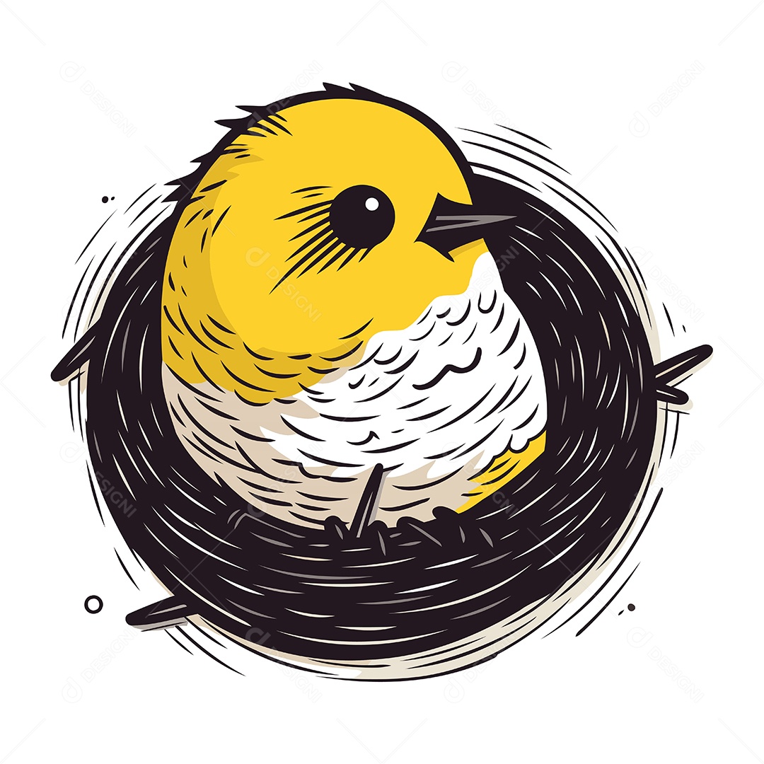Pássaro em um Ninho Ilustração Vetor EPS