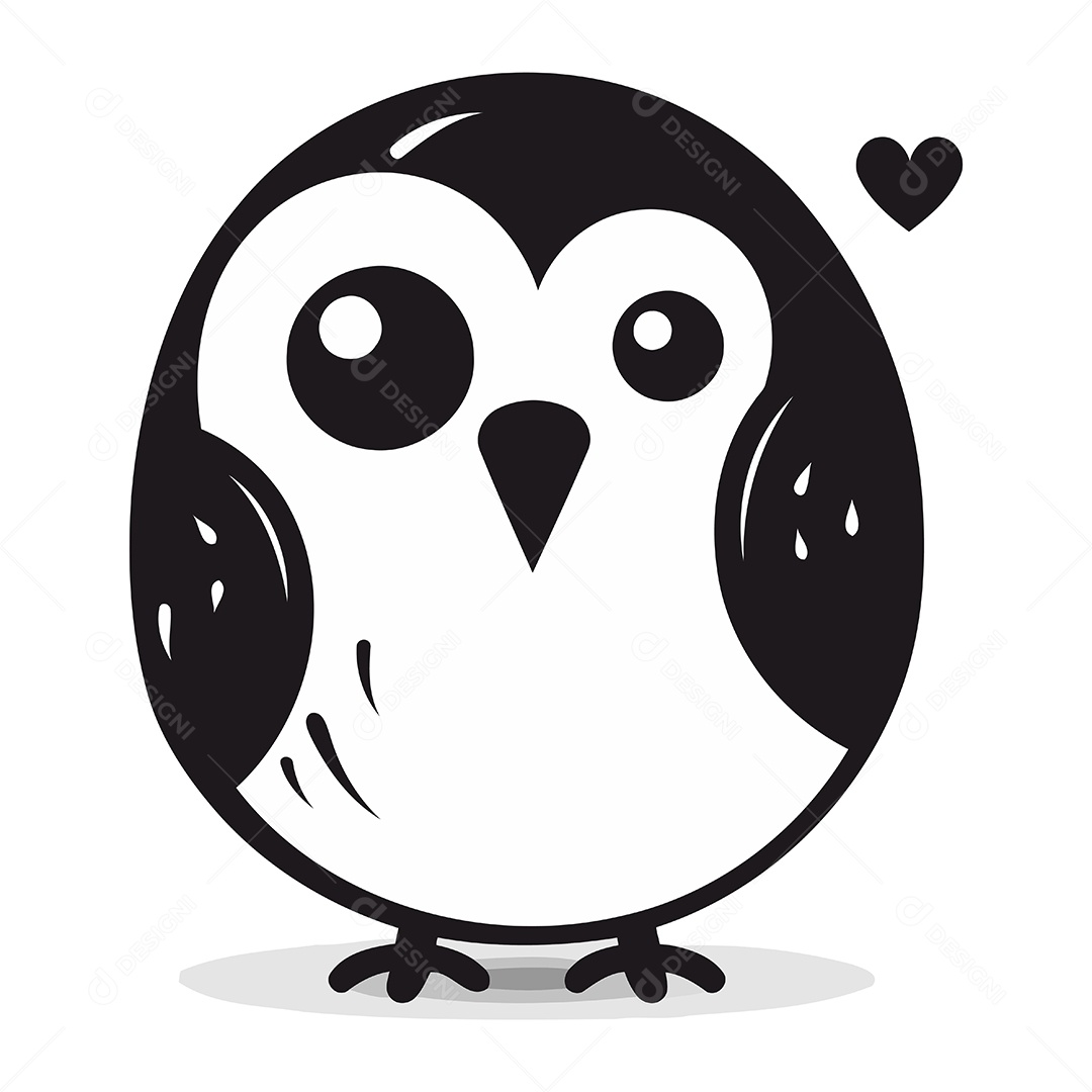 Coruja Preta Fofa de Desenho Animado Ilustração Vetor EPS