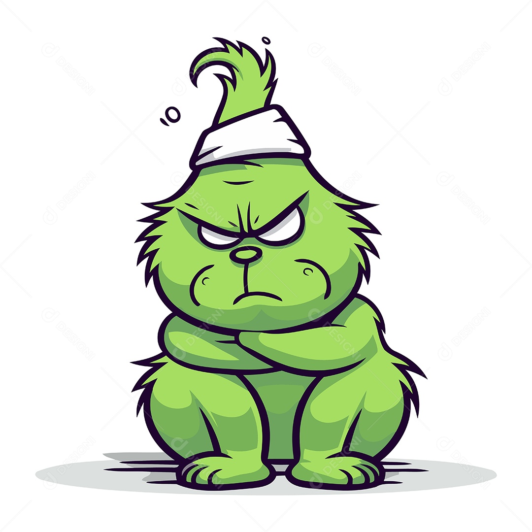 Monstro Verde de Desenho Animado Ilustração Vetor EPS