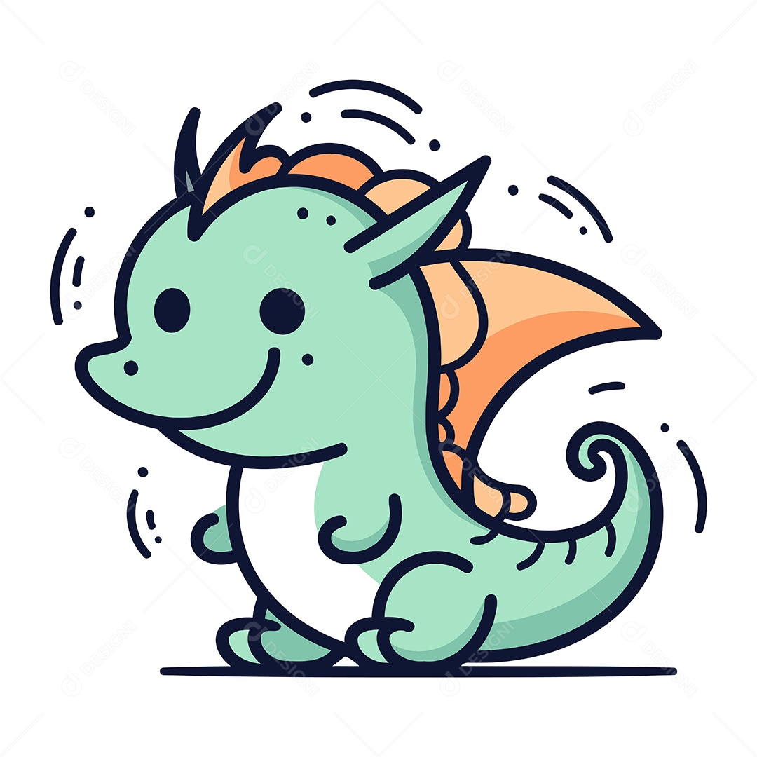 Dragão de Desenho Animado Ilustração Vetor EPS