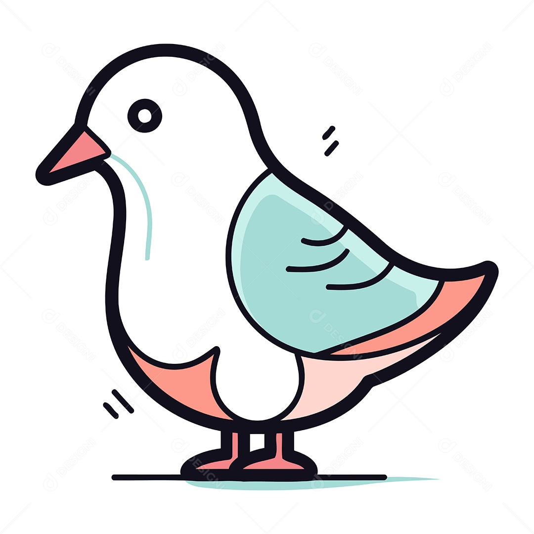 Pombo de Desenho Animado Ilustração Vetor EPS