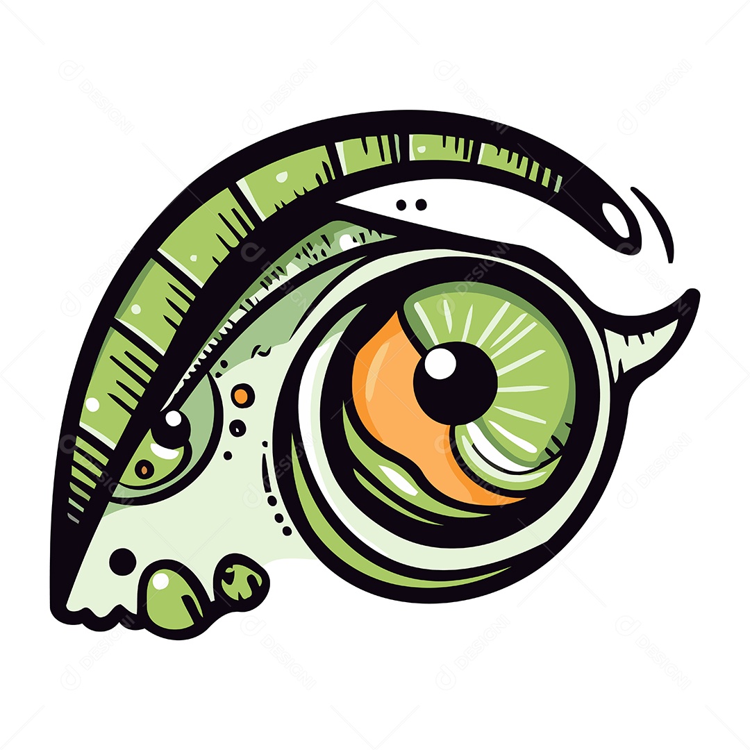 Olho de Desenho Animado Ilustração Vetor EPS