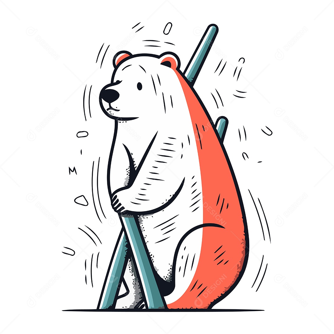 Urso de Desenho Animado Ilustração Vetor EPS