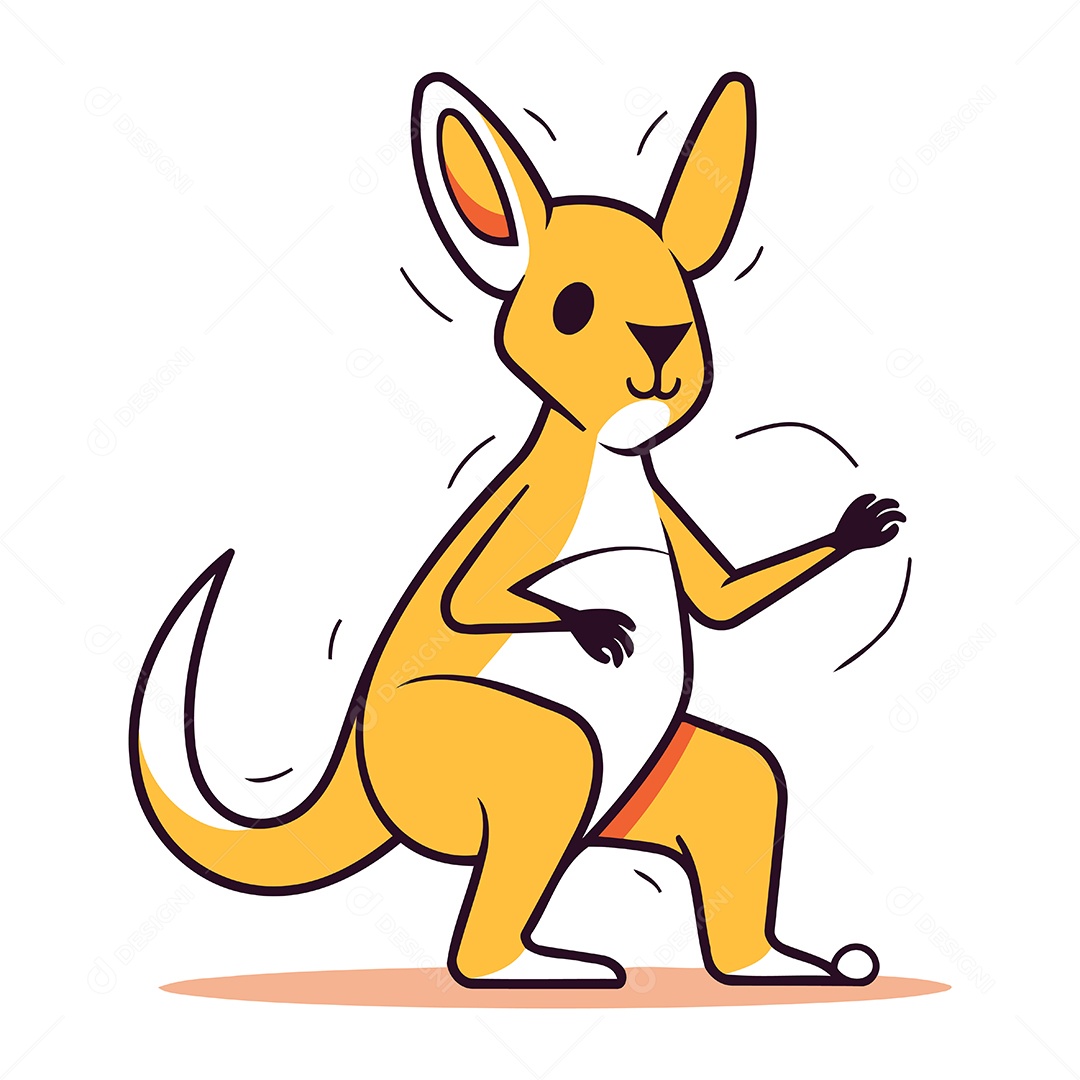 Canguru de Desenho Animado Ilustração Vetor EPS