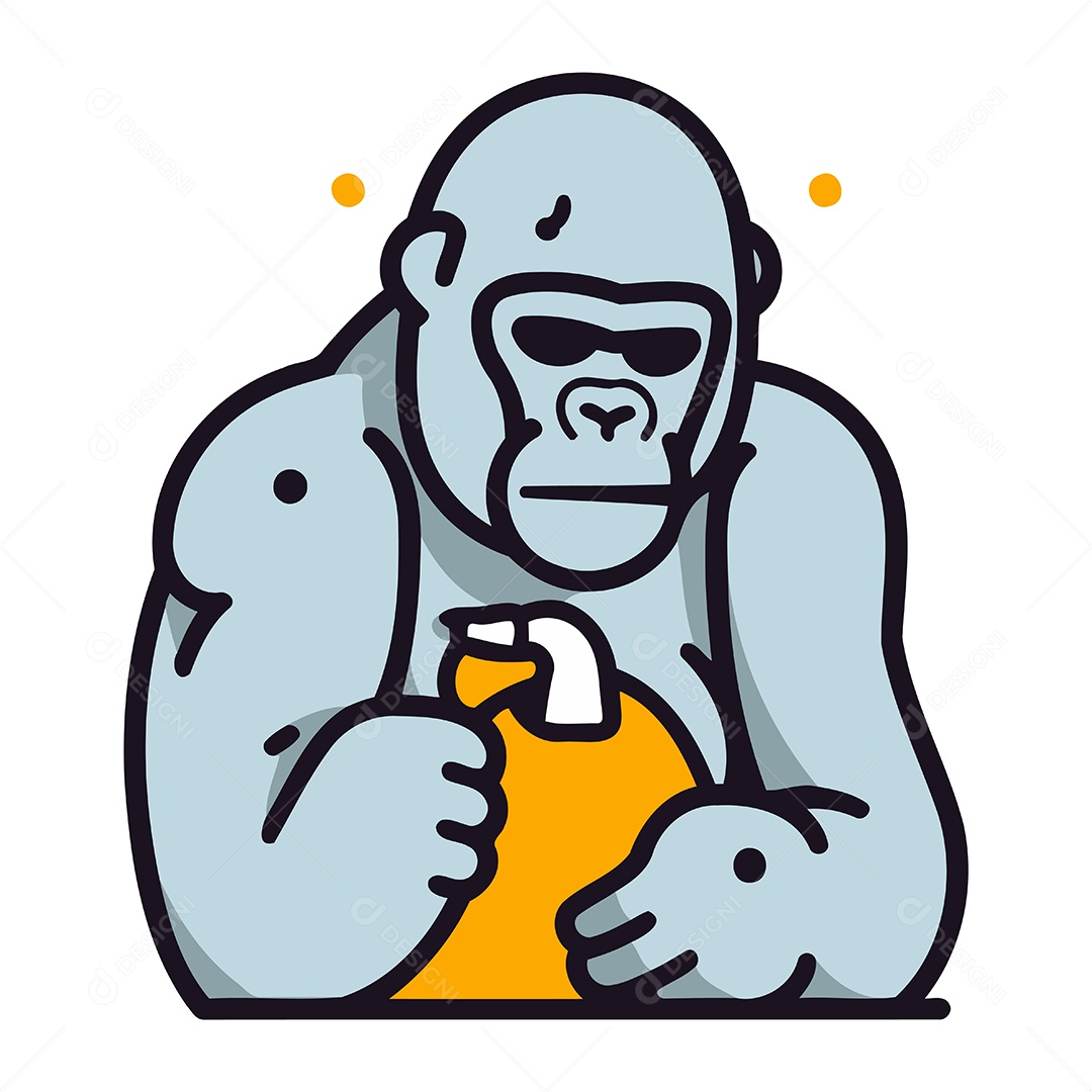 Gorila com uma Garrafa Ilustração Vetor EPS