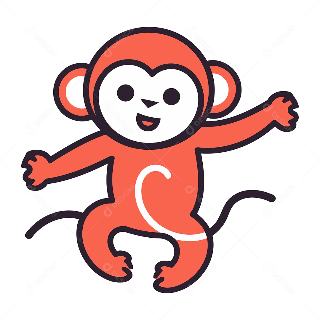 Macaco de Desenho Animado Ilustração Vetor EPS