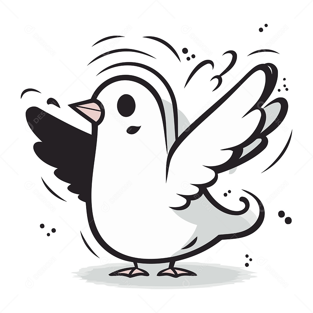 Pombo de Desenho Animado Ilustração Vetor EPS