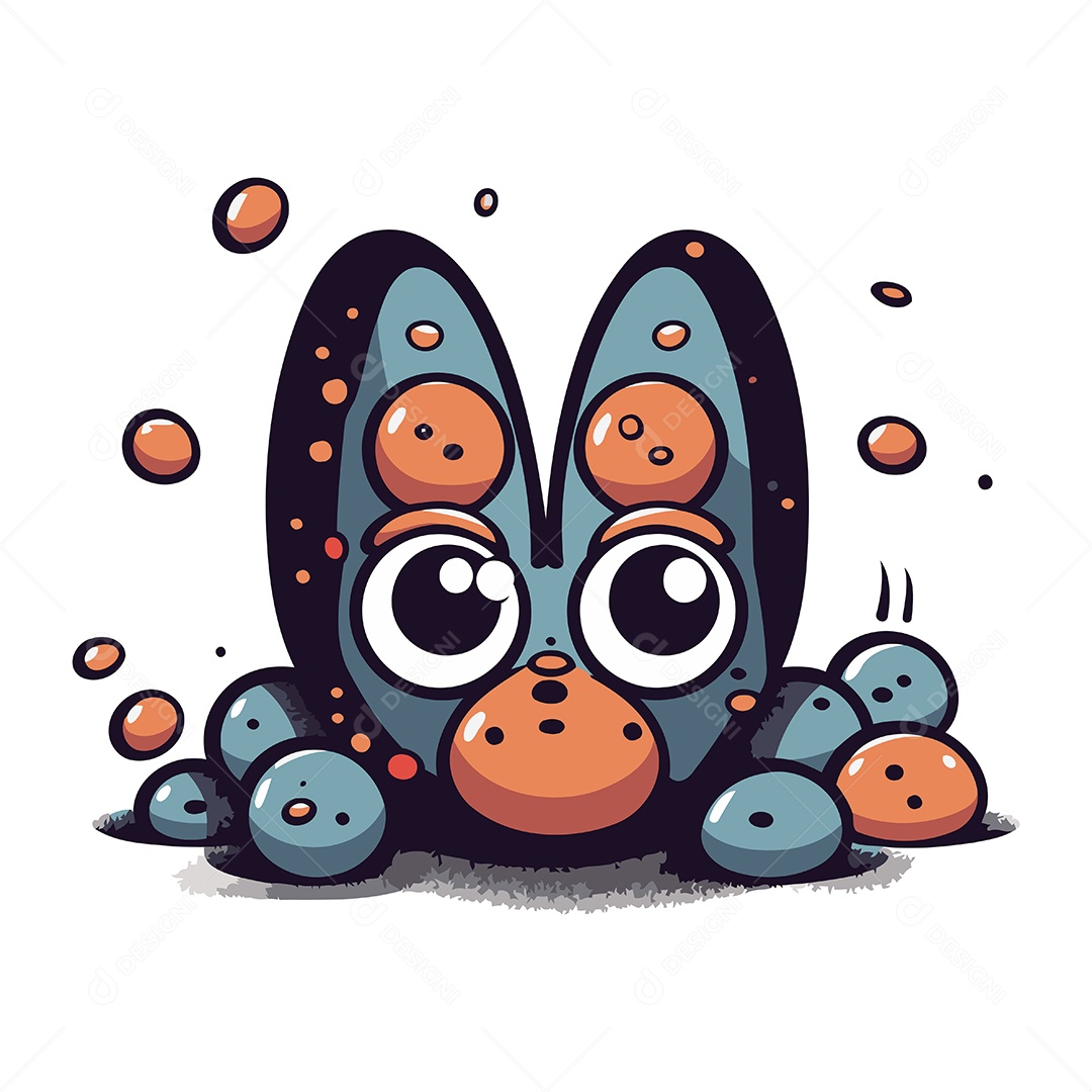 Monstro de Desenho Animado Ilustração Vetor EPS