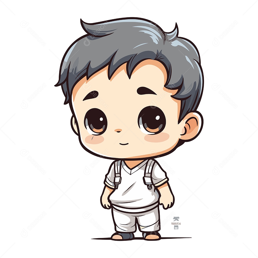 Menino Bonitinho de Desenho Animado Ilustração Vetor EPS