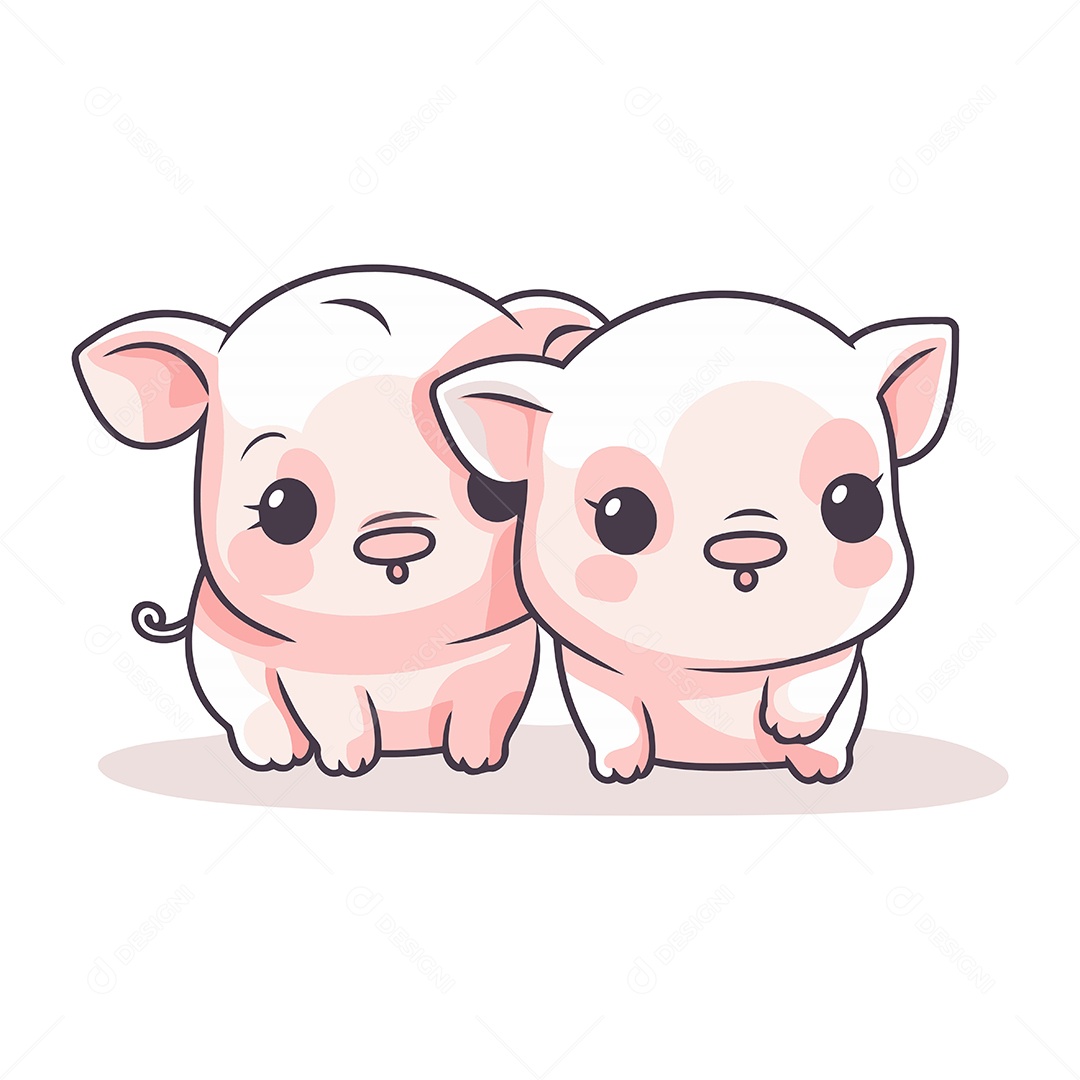 Porco e uma Porca Ilustração Vetor EPS