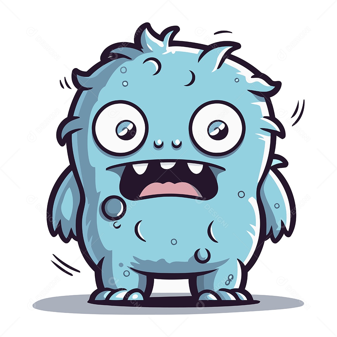 Monstro de Desenho Animado Ilustração Vetor EPS