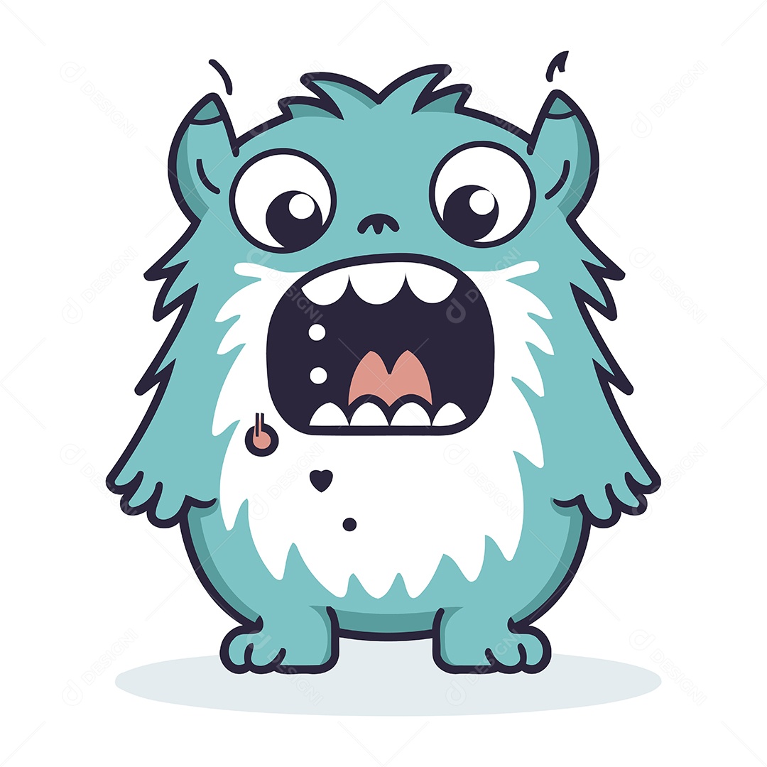 Monstro de Desenho Animado Ilustração Vetor EPS