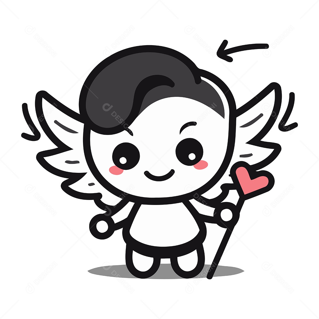 Cupido de Desenho Animado Ilustração Vetor EPS