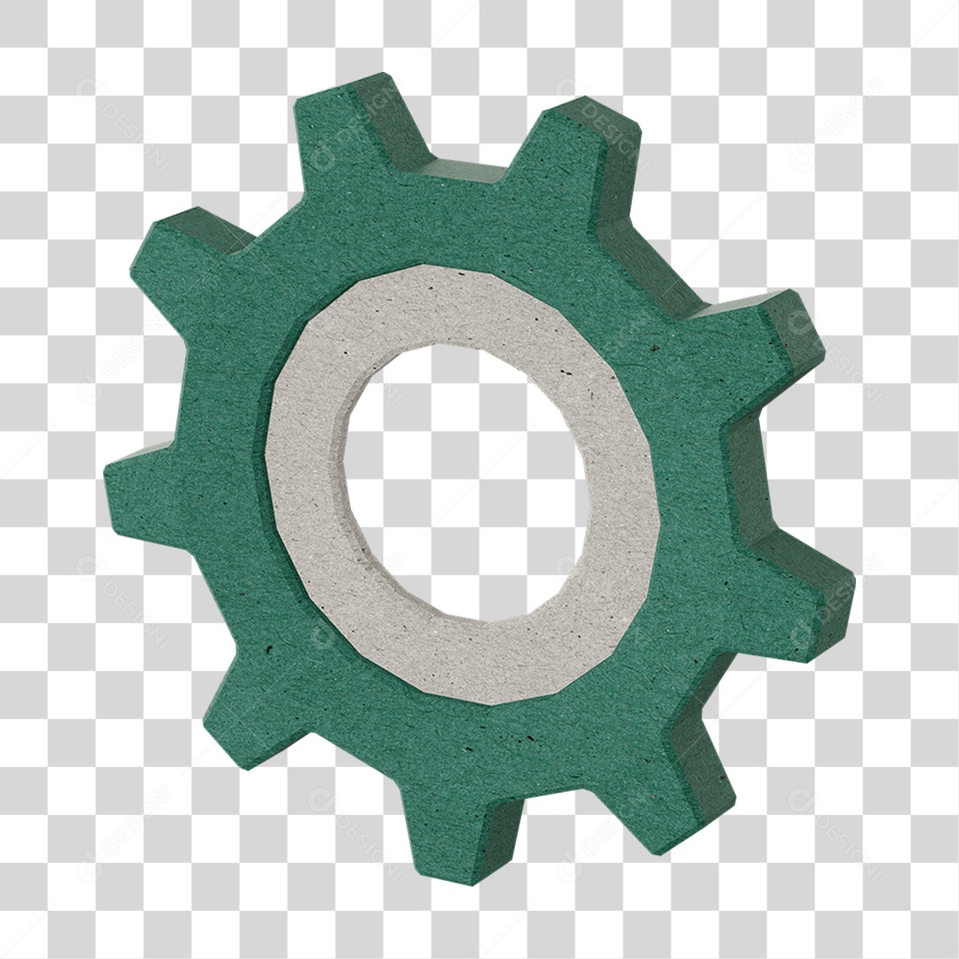 Engrenagem em 3D PNG Transparente