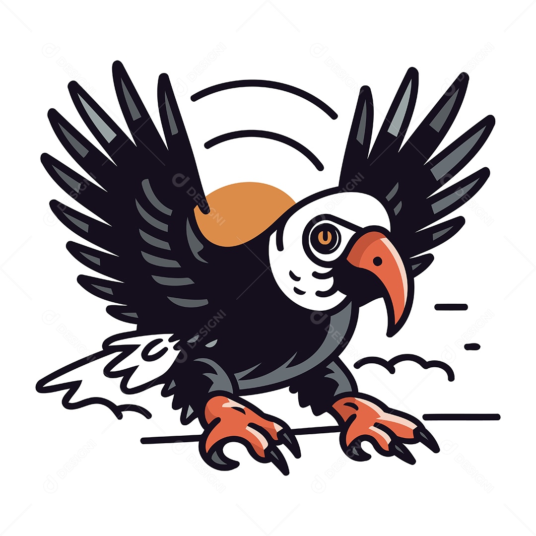 Abutre de Desenho Animado Ilustração Vetor EPS